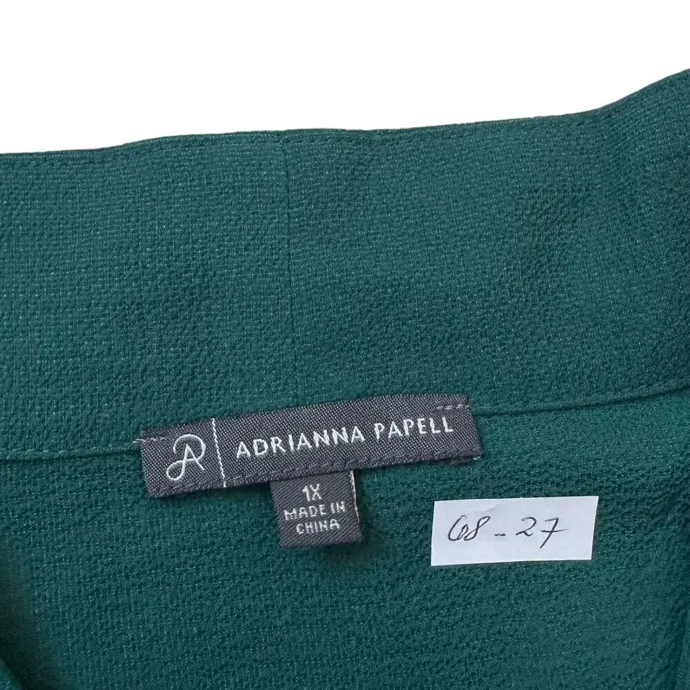 Adrianna Papell Teal Long Sleeve Blouse Women's Plus Size 1X | 68-27 - Picture 3 of 5